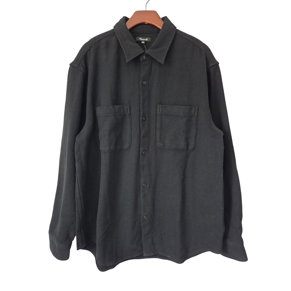 Madewell Button Up Shirt In Midweight Flannel Mens M Anitas Black NWT $138 NY930